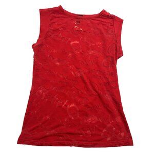 Versace Jeans Couture Vintage Y2K Printed Scorpion Mesh Tank Top in Red